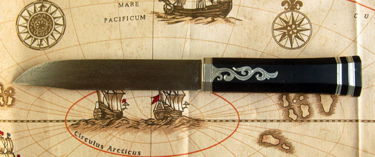 Knife length: 10in. (25cm), Blade length: 5 1/2in. (14cm)